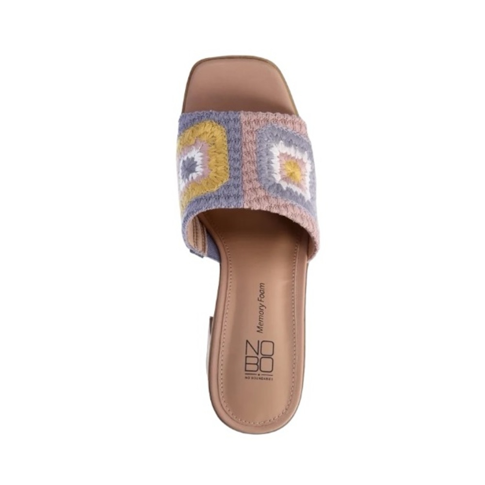 Crochet Bohemian Mid-Heel Sandals - Picture 4 of 12